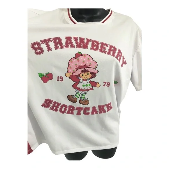 Strawberry shortcake white strawberry shortcake printed jersey size large new - Picture 6 of 10
